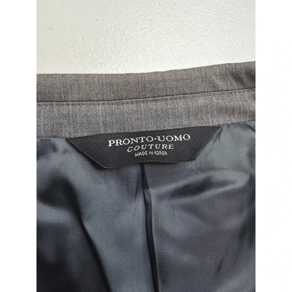 Pronto Uomo Blazer Mens 44R Gray‎ Super 120's Wool Sport Coat Jacket 3 Buttons